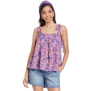 NWT Universal Thread Shoulder Ties Floral Flowy Top